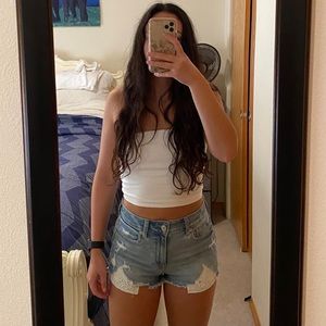 American eagle medium wash shorts